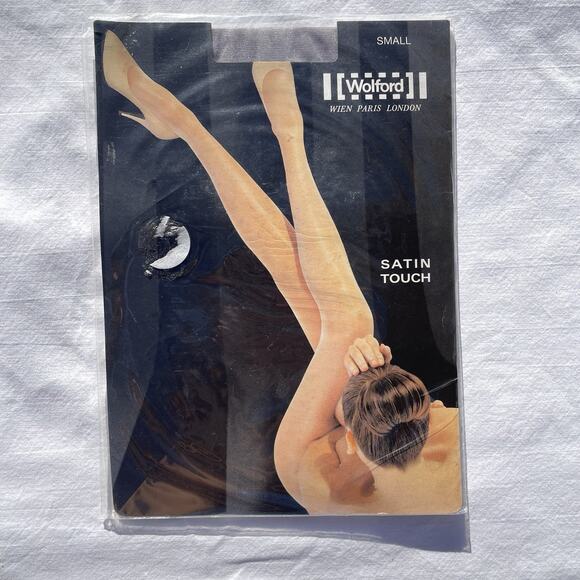 Wolford Satin Touch Tights Womens Small Fog Gray Austria - Picture 1 of 2